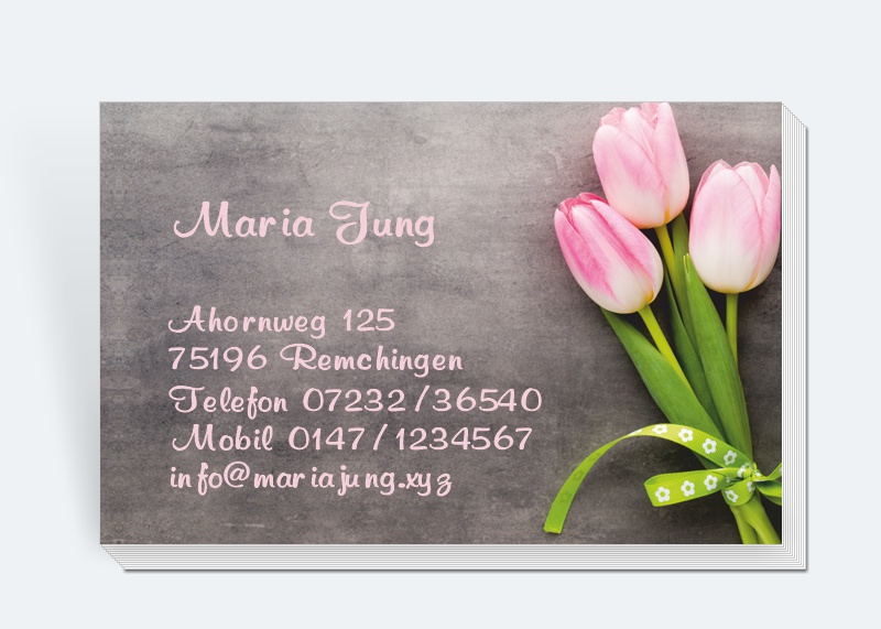 100 Motiv Visitenkarten Tulpen