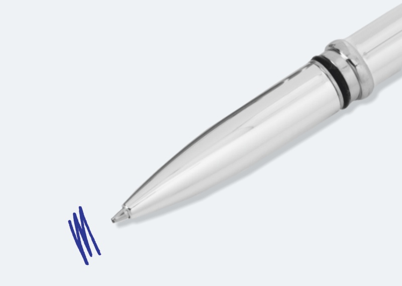 LED-Kugelschreiber, Blau-Metallic