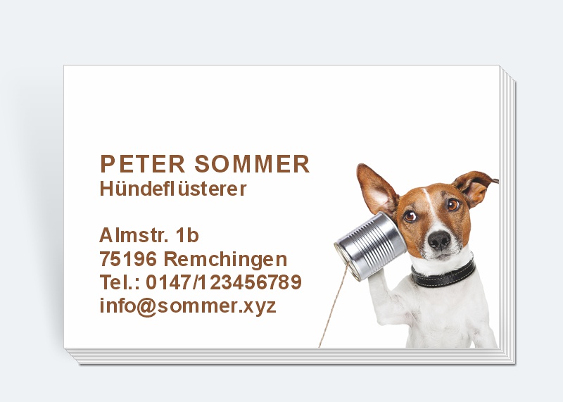 100 Motiv Visitenkarten Hund