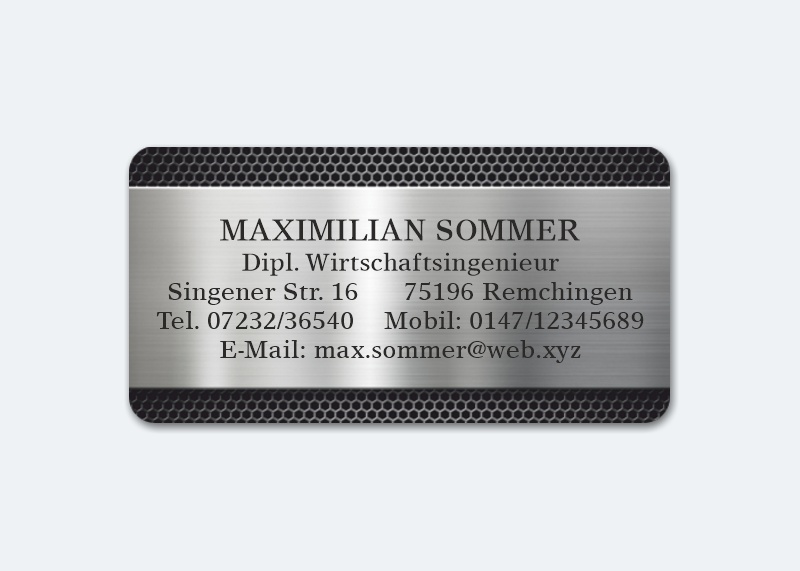168 Adressaufkleber MAXI-Motiv Stahlplakette