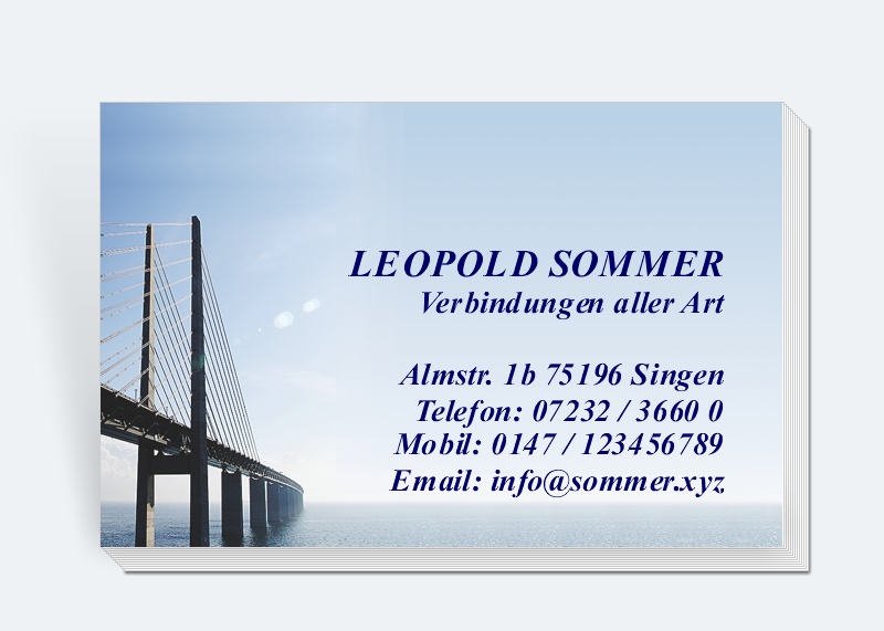 100 Motiv Visitenkarten Brücke