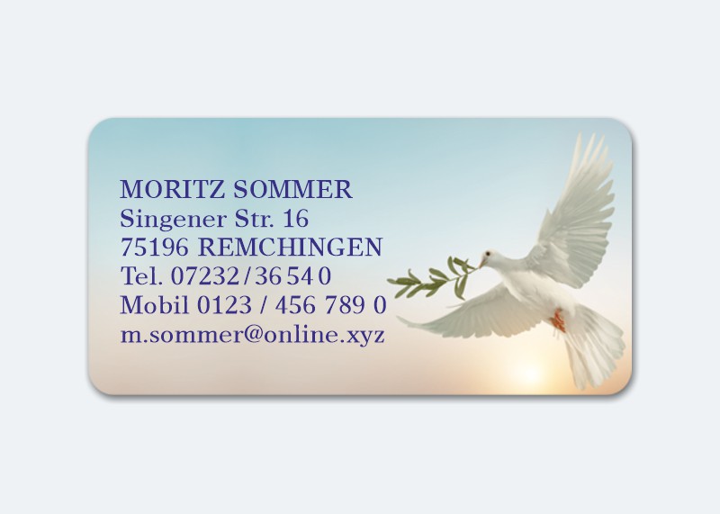 168 Adressaufkleber MAXI-Motiv Taube