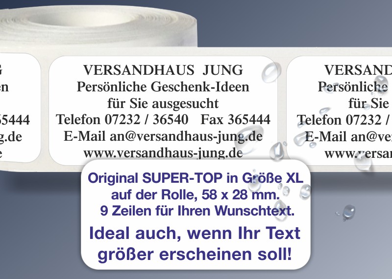 500 Adressaufkleber SUPER-TOP XL, Schwarz