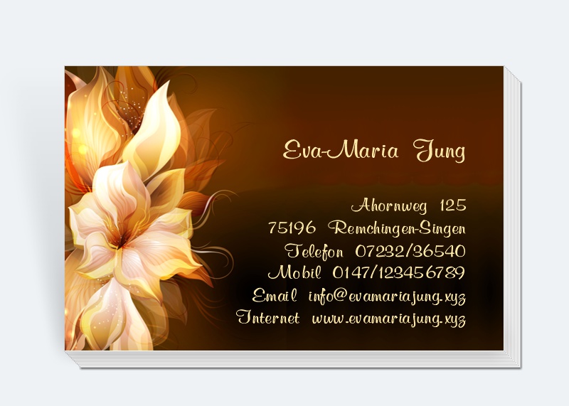 100 Motiv Visitenkarten Goldblume