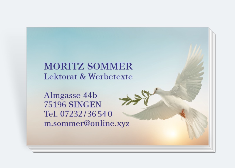 100 Motiv Visitenkarten Taube