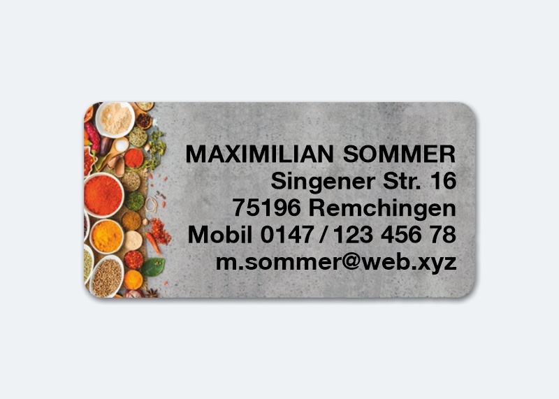 168 Adressaufkleber MAXI-Motiv Gewürze