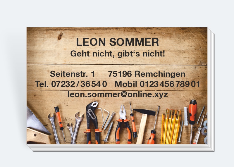 100 Motiv Visitenkarten Tools