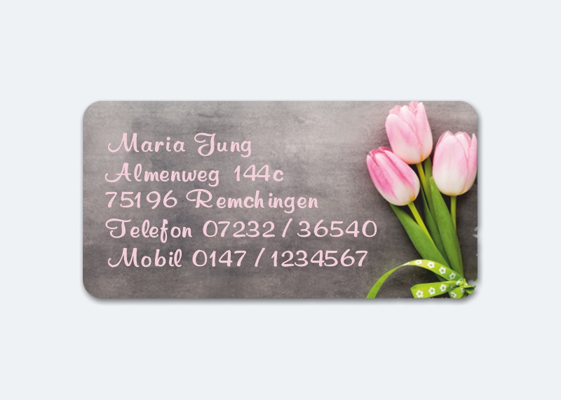 168 Adressaufkleber MAXI-Motiv Tulpen