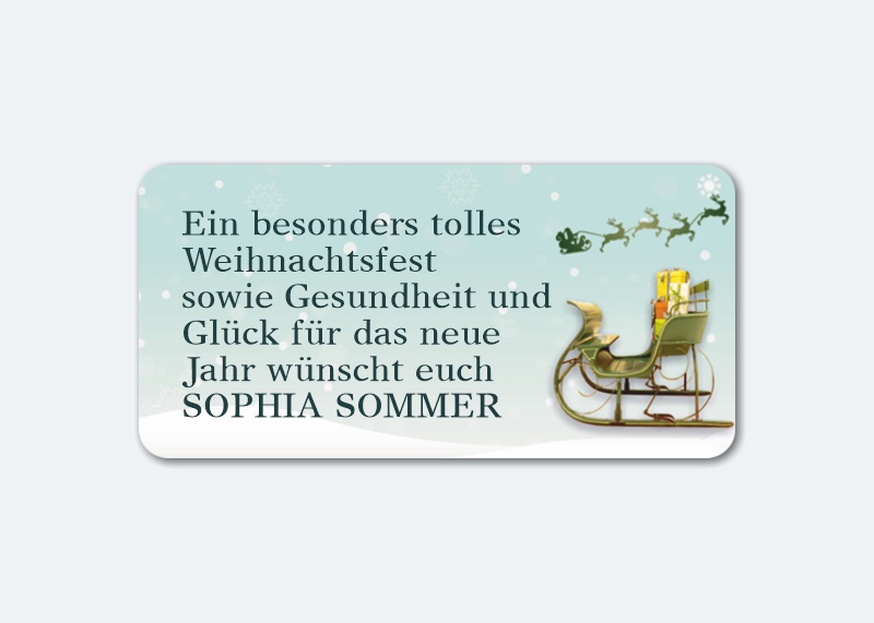 168 Adressaufkleber Motiv Weihnachten, Schlitten