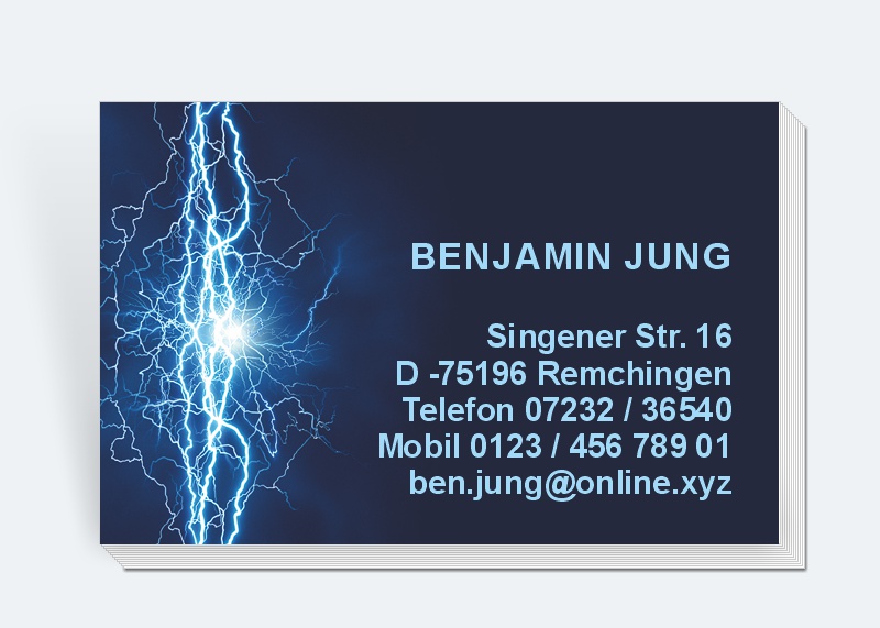 100 Motiv Visitenkarten Blitz