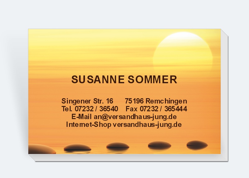 100 Motiv Visitenkarten Sonnenuntergang