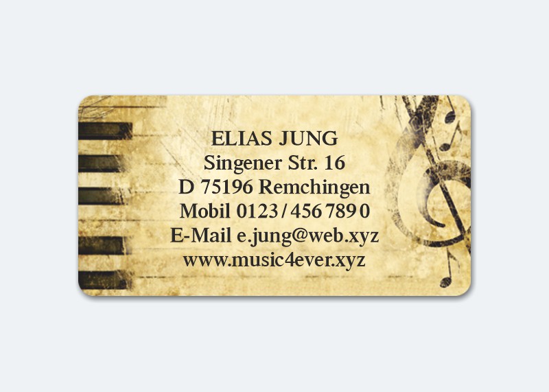 168 Adressaufkleber MAXI-Motiv Musicus