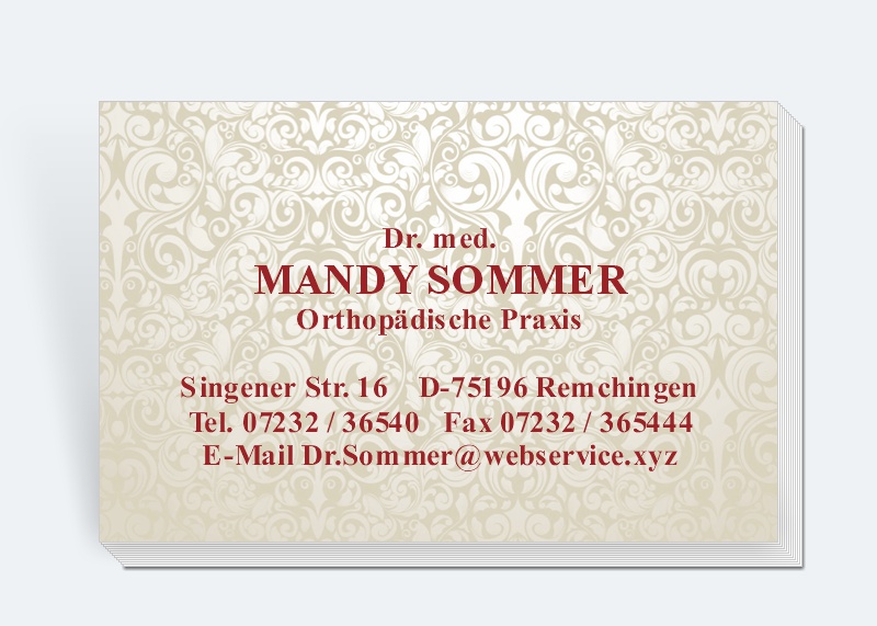 100 Motiv Visitenkarten Seiden-Ornament