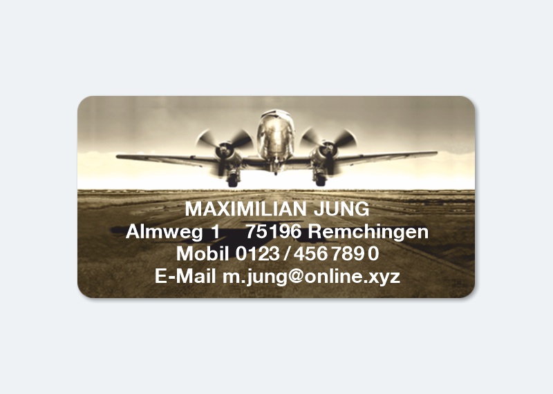 168 Adressaufkleber MAXI-Motiv Flugzeug