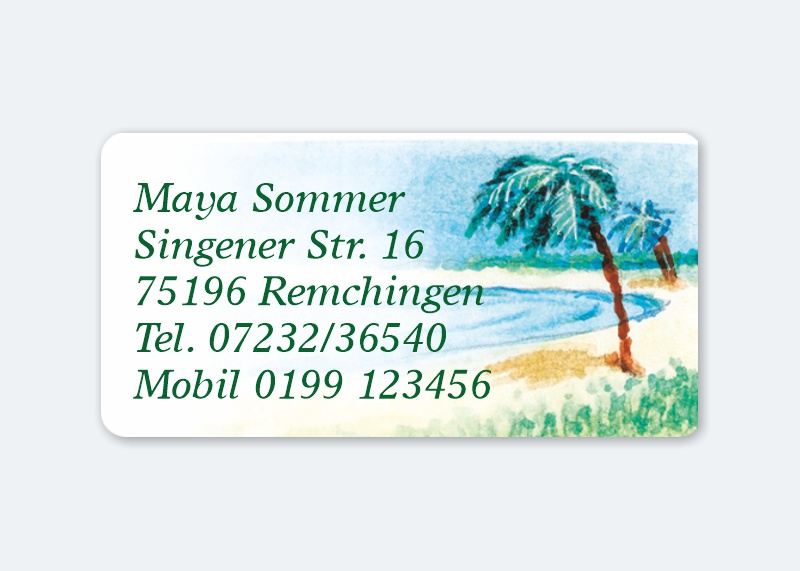 168 Adressaufkleber AQUA-MOTIV Palme