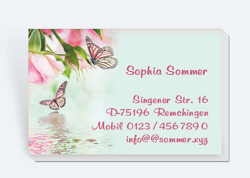 100 Motiv Visitenkarten Schmetterling