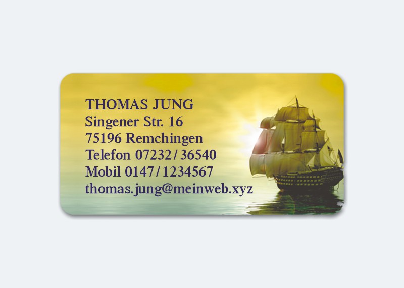 168 Adressaufkleber MAXI-Motiv Segelschiff