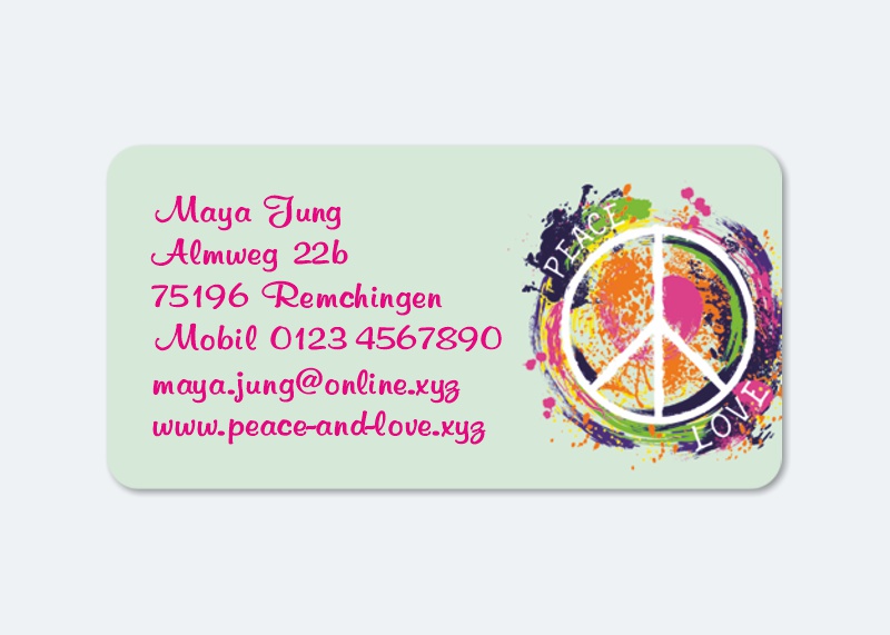 168 Adressaufkleber MAXI-Motiv Peace