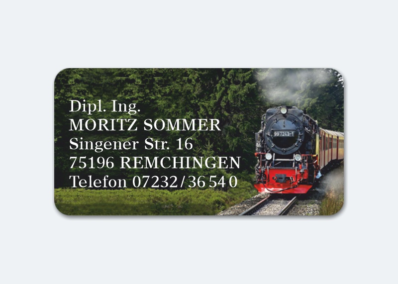 168 Adressaufkleber MAXI-Motiv Dampflok