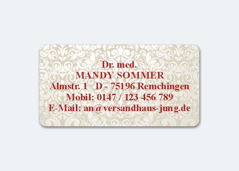 168 Adressaufkleber MAXI-Motiv Seiden-Ornament