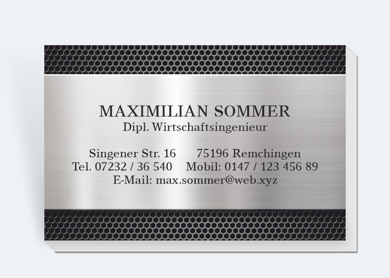 100 Motiv Visitenkarten Stahlplakette