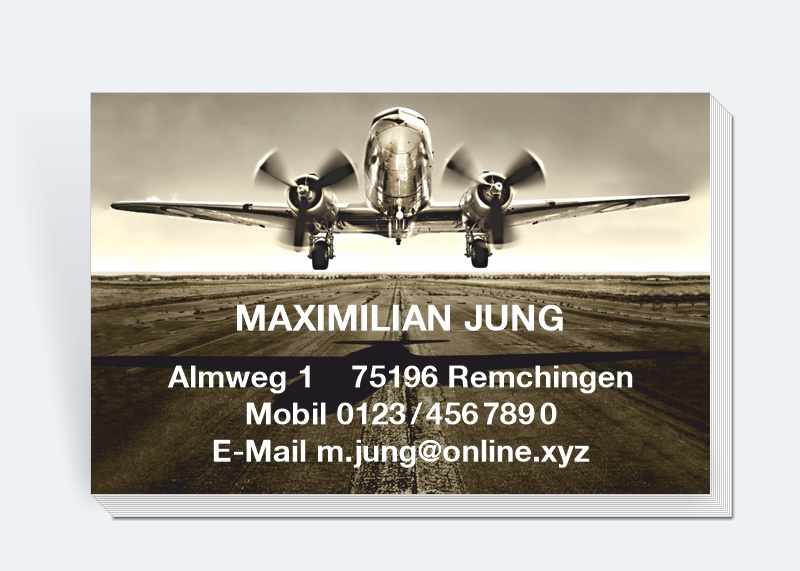100 Motiv Visitenkarten Flugzeug