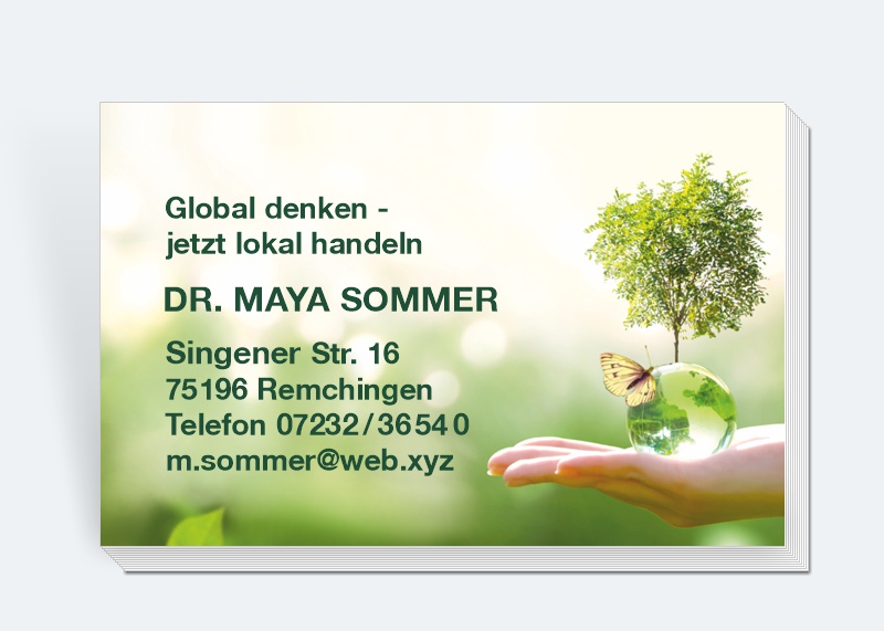 100 Motiv Visitenkarten Umwelt