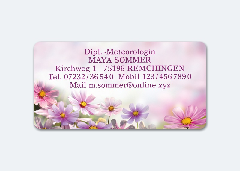 168 Adressaufkleber MAXI-Motiv Blumen Rosa