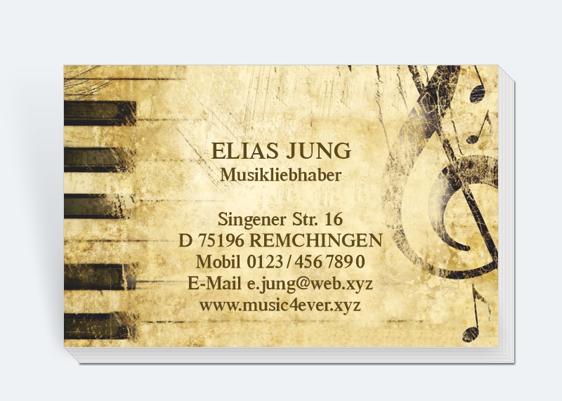 100 Motiv Visitenkarten Musicus