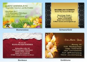 100 Motiv Visitenkarten Blumenwiese