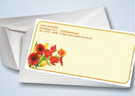 Blumenstrauß-Briefkarten mit Umschlägen 50 Stück