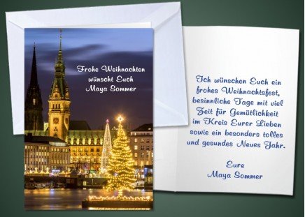 20 Weihnachts-Klappkarten "Hamburg" 