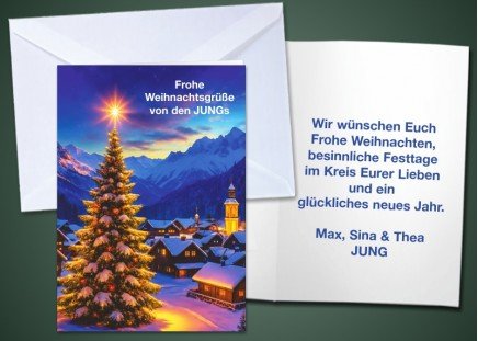 20 Weihnachts-Klappkarten "Bergdorf" 