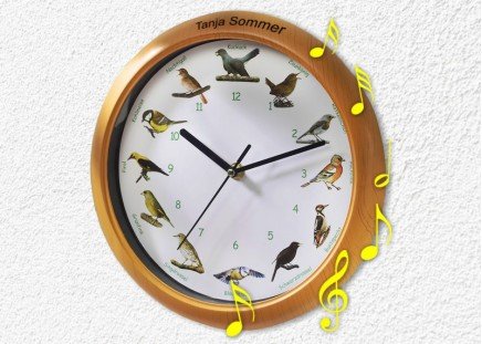 Vogelstimmen Wand-Uhr 