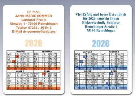 Spielkarten-Kalender 2024 Blau/50 Stück