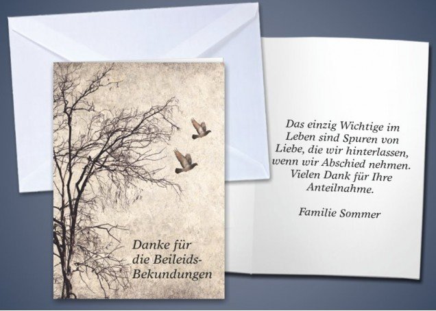 20 Trauer-Klappkarten "Baum" 