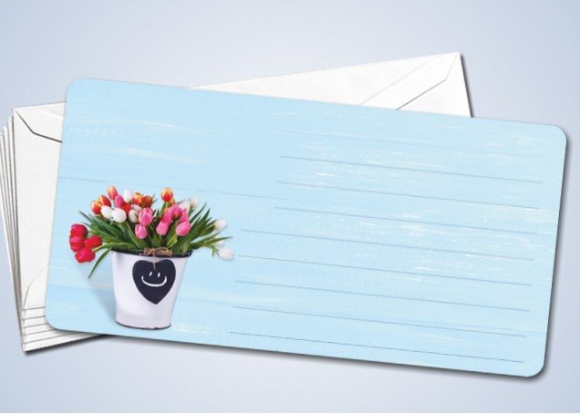 50 Briefkarten "Tulpen-Strauß" 