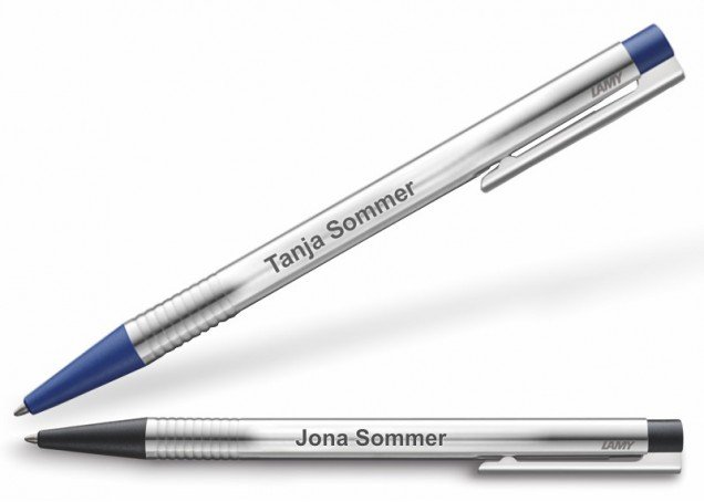 Lamy Kugelschreiber mit Namen Silber/Blau