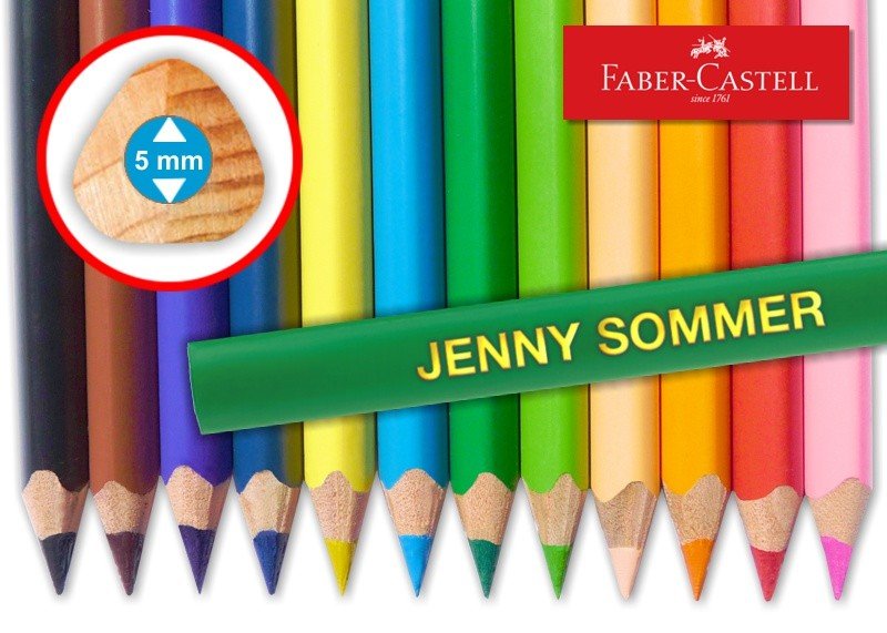 Jumbo-Stifte mit Namen 12 Farbstifte