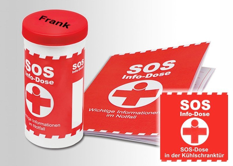 SOS-Info-Dose mit Namen 